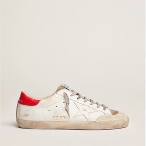 Golden Goose -Men's Super-Star with red leather heel tab and shearling size 9 US